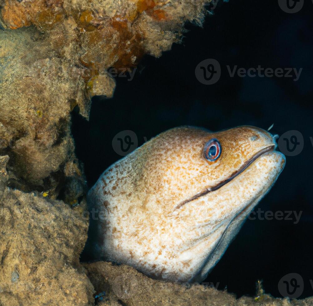 Moray eel Mooray lycodontis undulatus in the Red Sea photo