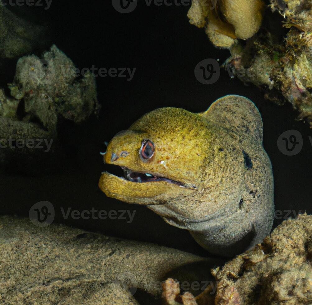 Moray eel Mooray lycodontis undulatus in the Red Sea photo