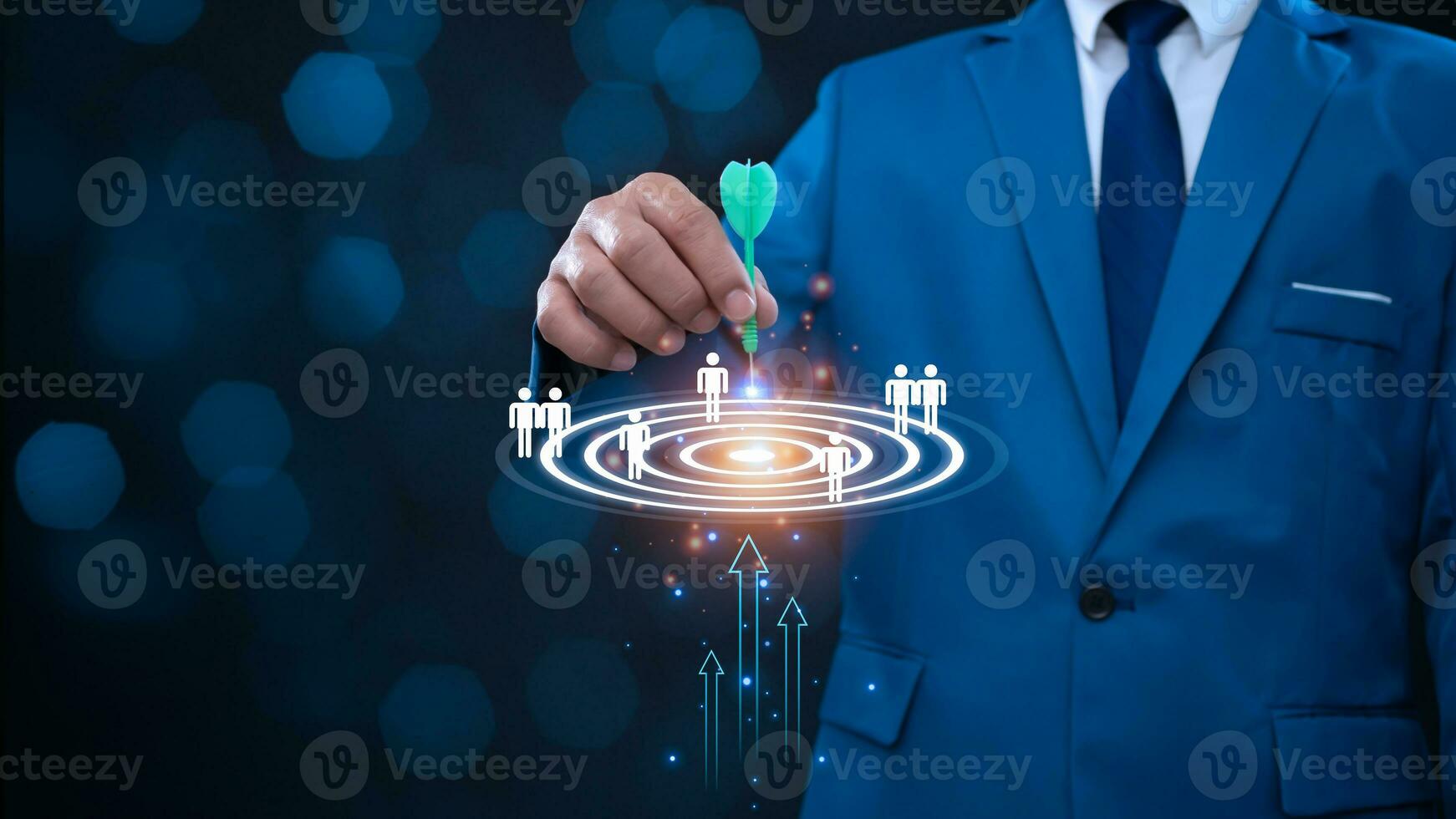 Businessman pointing to the target. Business concept. management concept business planning concept photo