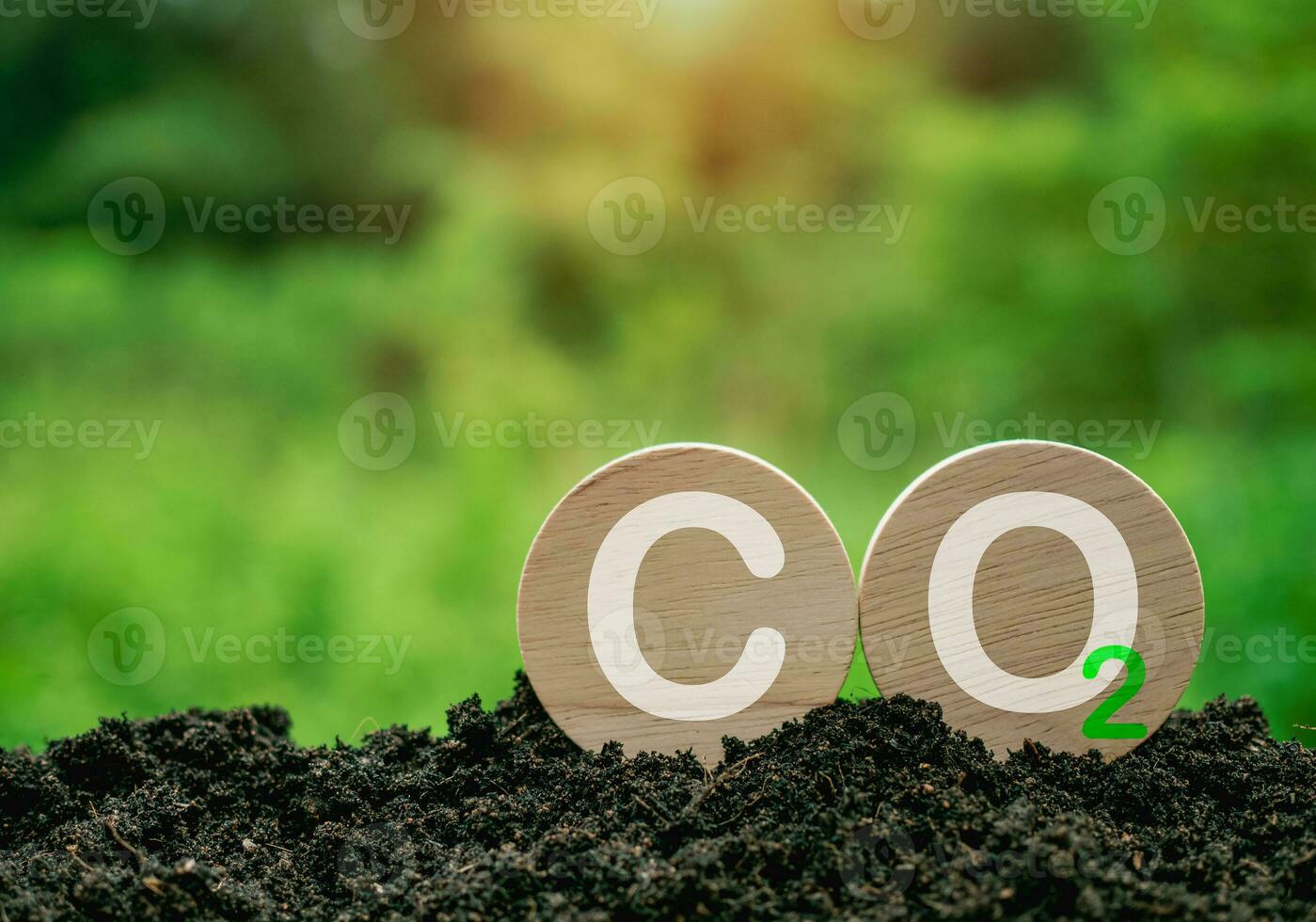 co2 emisión reducción concepto, limpiar y simpático ambiente sin carbón dióxido emisiones plantando arboles a reducir co2 emisiones, ambiental proteccion concepto. foto