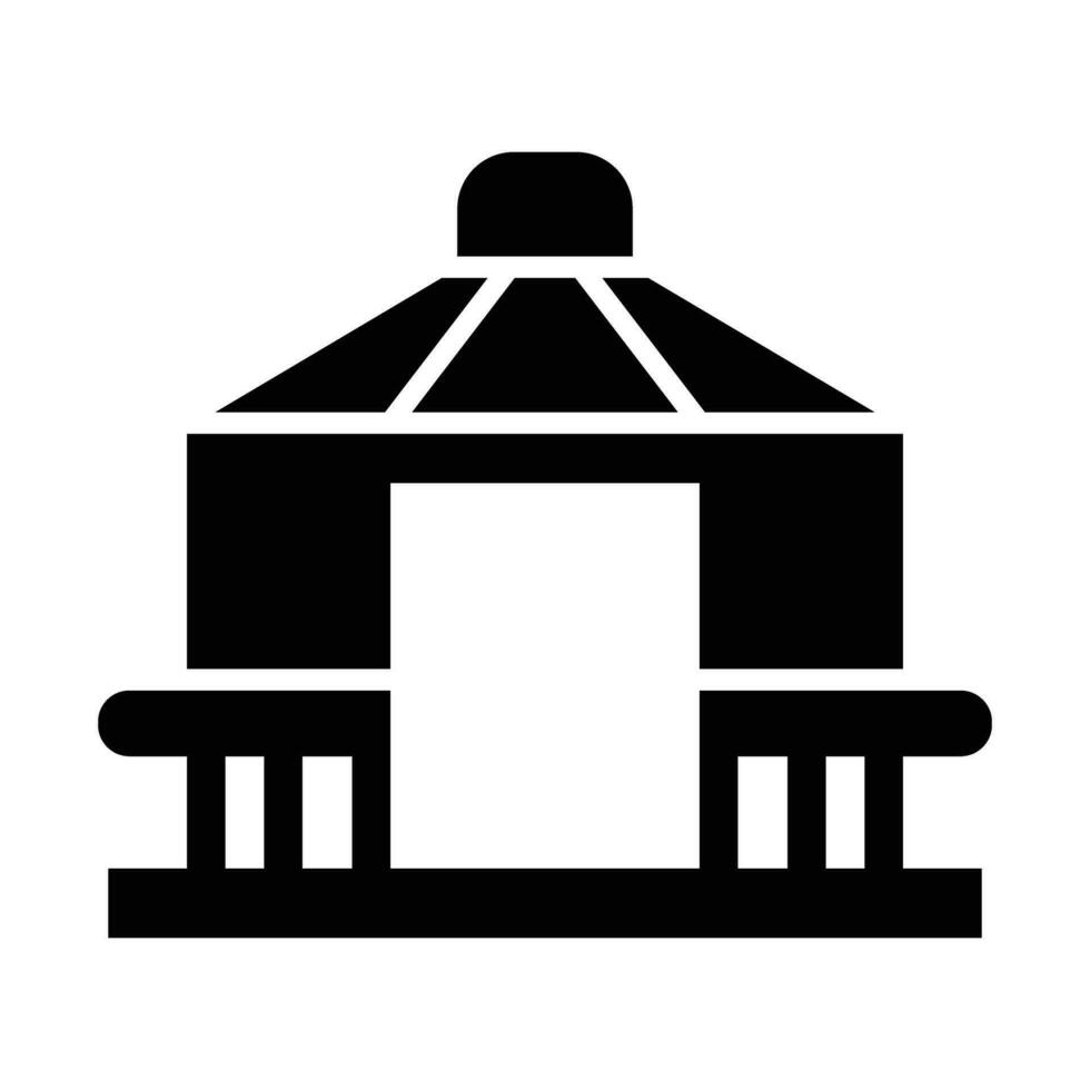 Gazebo Vector Glyph Icon For Personal And Commercial Use.