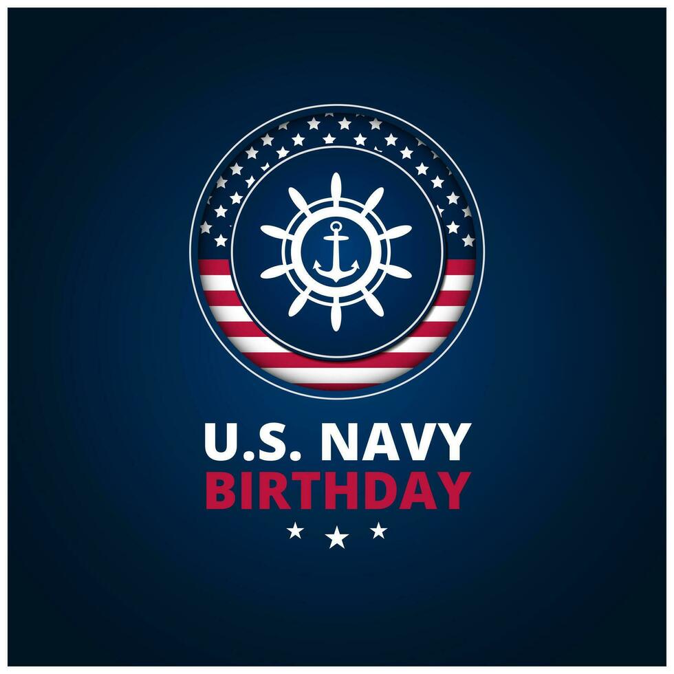 Happy  birthday US Navy October 13 background Vector Illustration