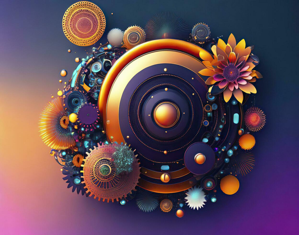 Abstract background with a mix of organic and mechanical elements. AI generated photo