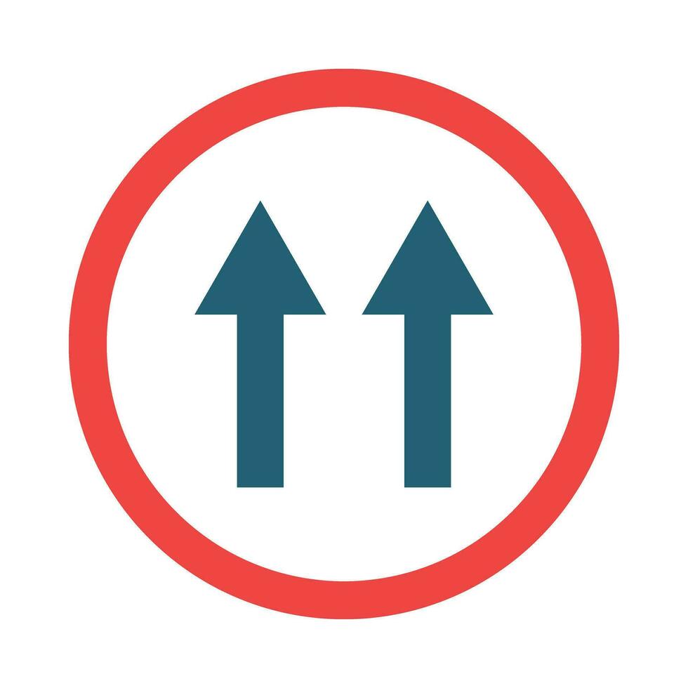 One Way Glyph Two Color Icon For Personal And Commercial Use. vector
