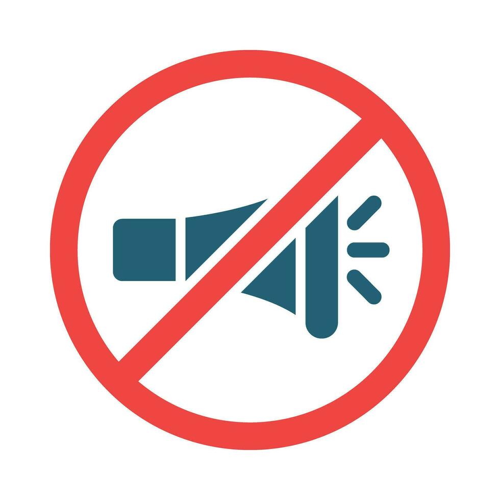 No Horn Glyph Two Color Icon For Personal And Commercial Use. vector