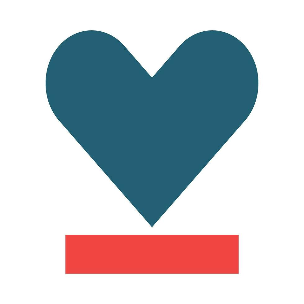Heart Glyph Two Color Icon For Personal And Commercial Use. vector