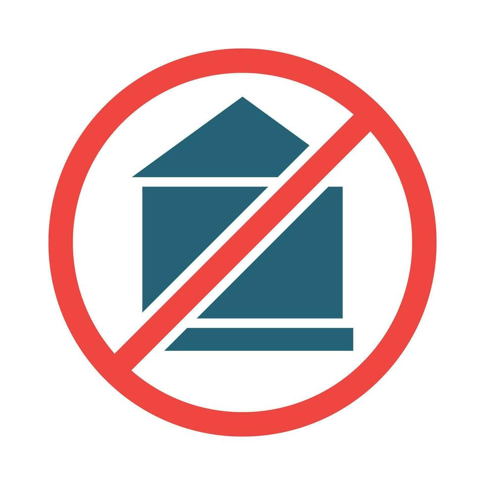 No House Glyph Two Color Icon For Personal And Commercial Use. vector