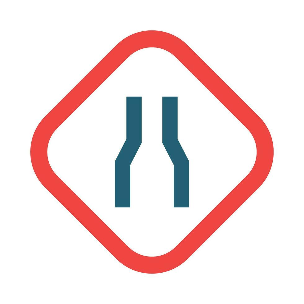 Narrow Road Glyph Two Color Icon For Personal And Commercial Use. vector