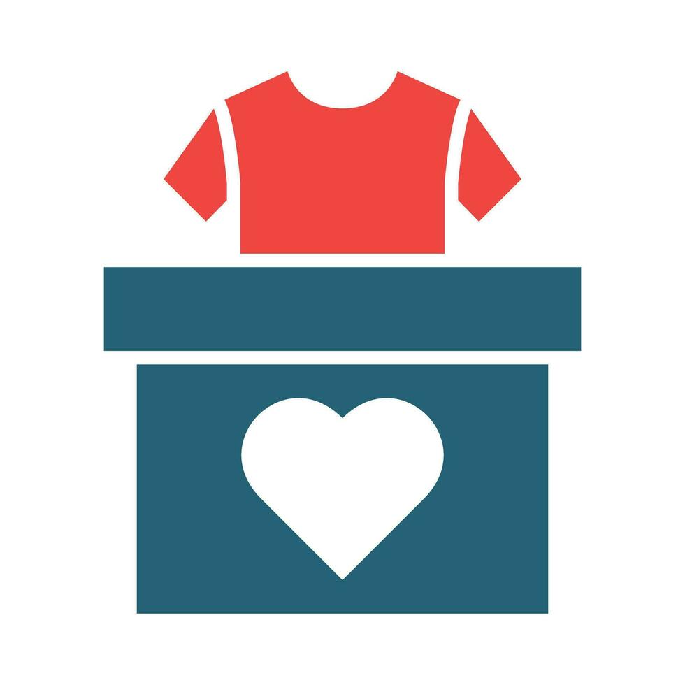 Clothes Donation Glyph Two Color Icon For Personal And Commercial Use. vector