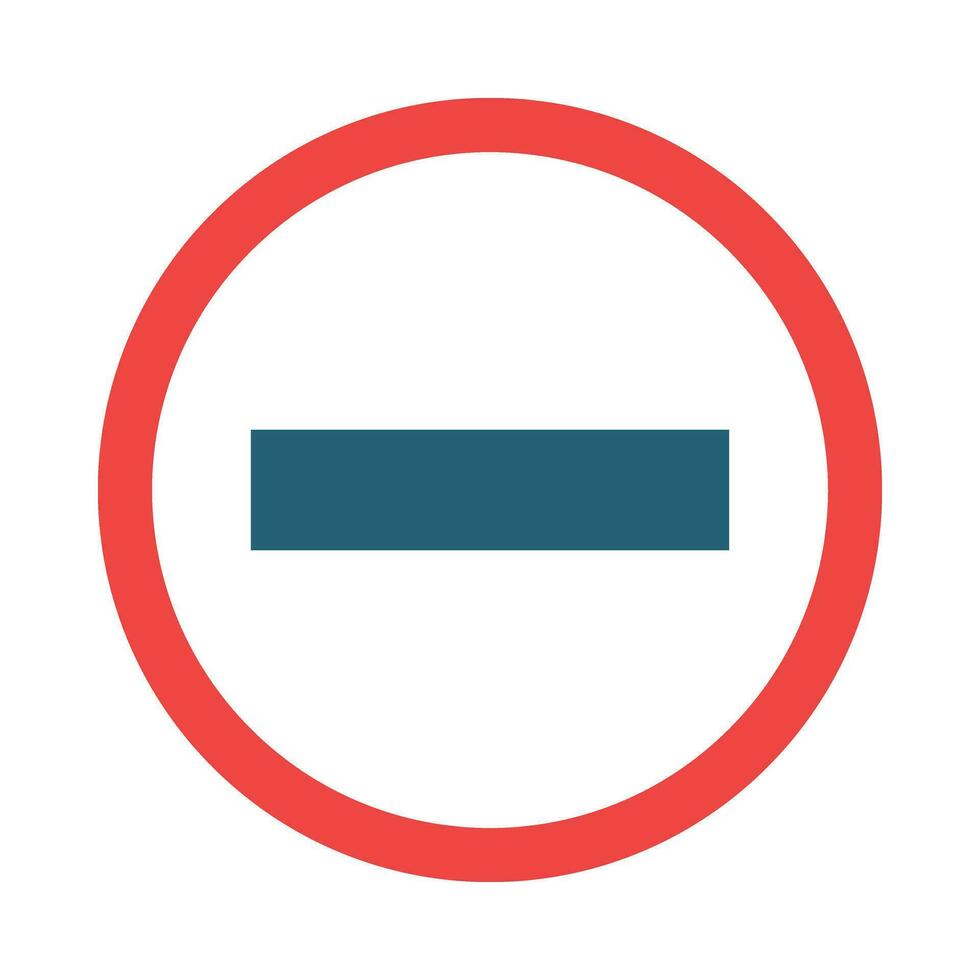 No Entry Glyph Two Color Icon For Personal And Commercial Use. vector