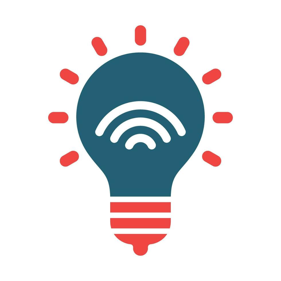 Smart Lighting Glyph Two Color Icon For Personal And Commercial Use. vector