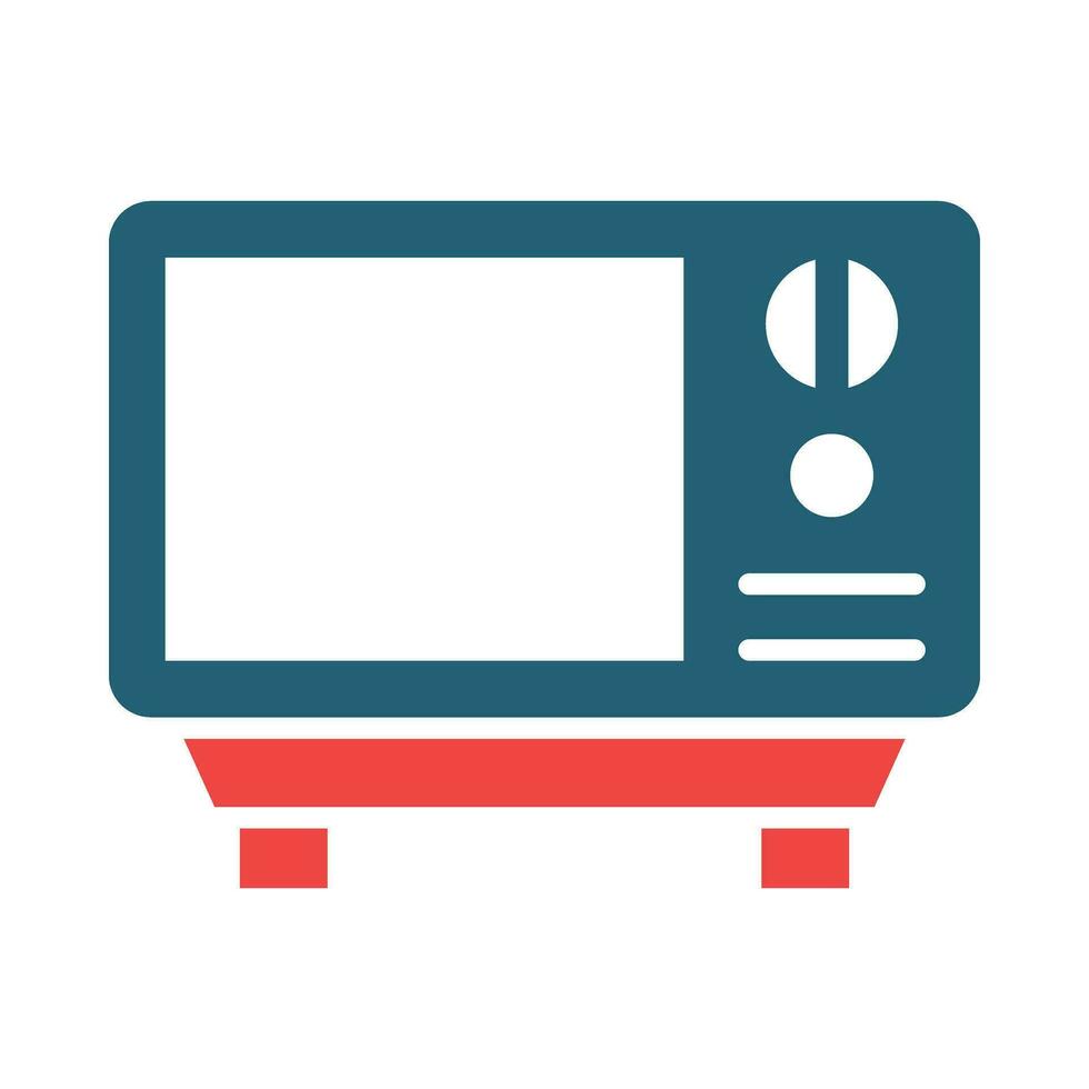 Microwave Glyph Two Color Icon For Personal And Commercial Use. vector