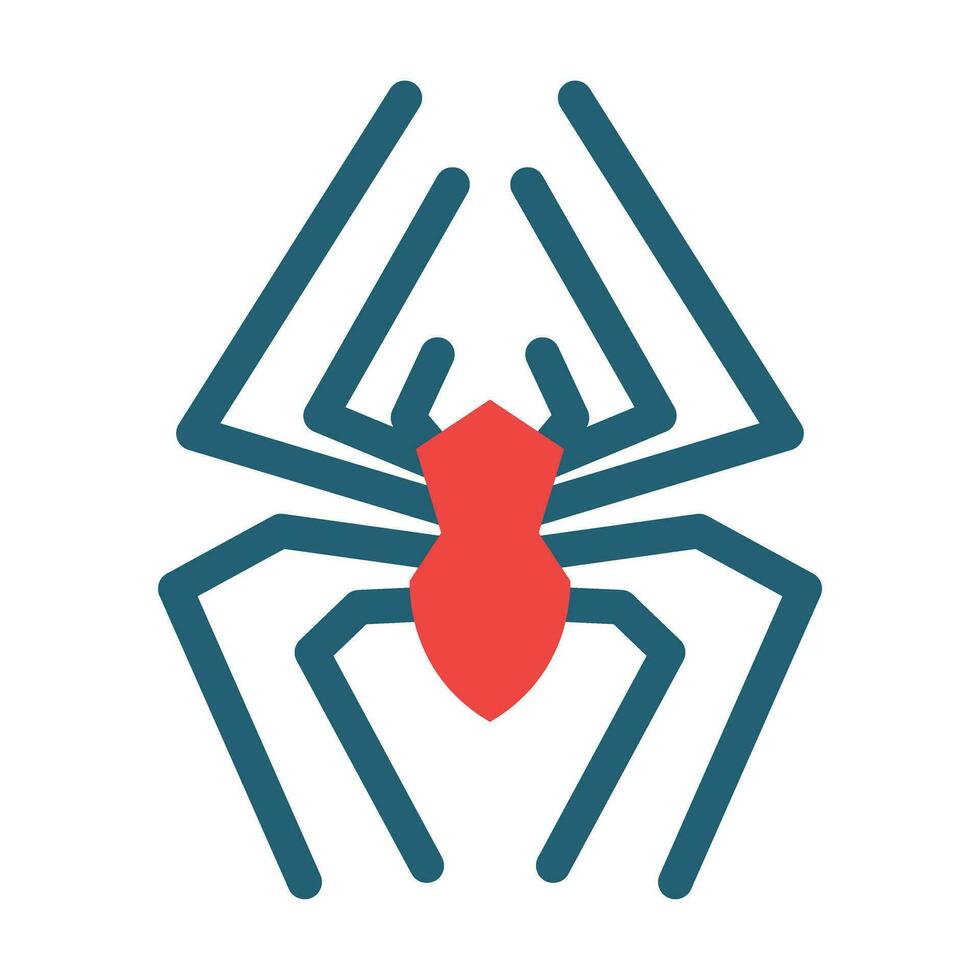 Spider Glyph Two Color Icon For Personal And Commercial Use. vector