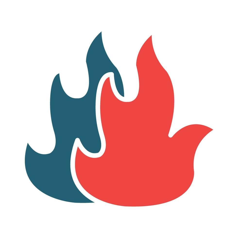 Fire Glyph Two Color Icon For Personal And Commercial Use. vector