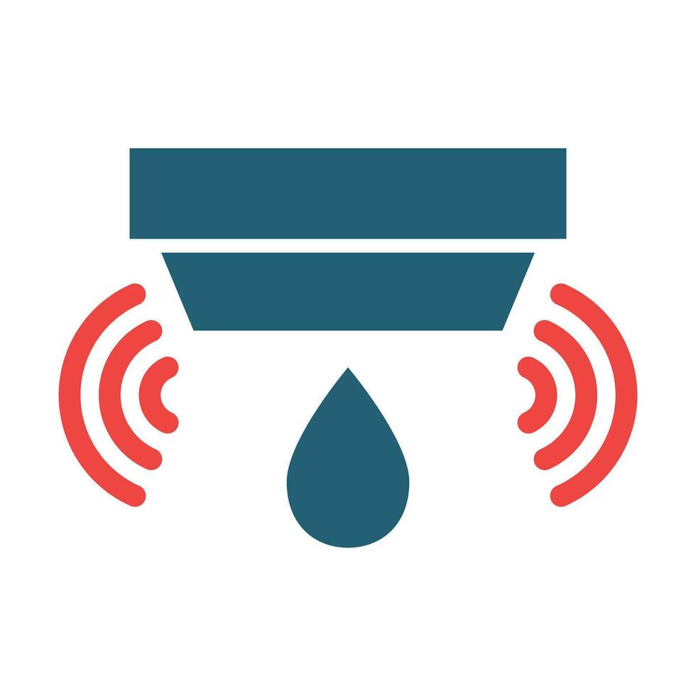 Flood Sensor Glyph Two Color Icon For Personal And Commercial Use. vector