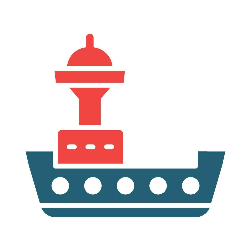 Embarcacion glifo dos color icono para personal y comercial usar. vector