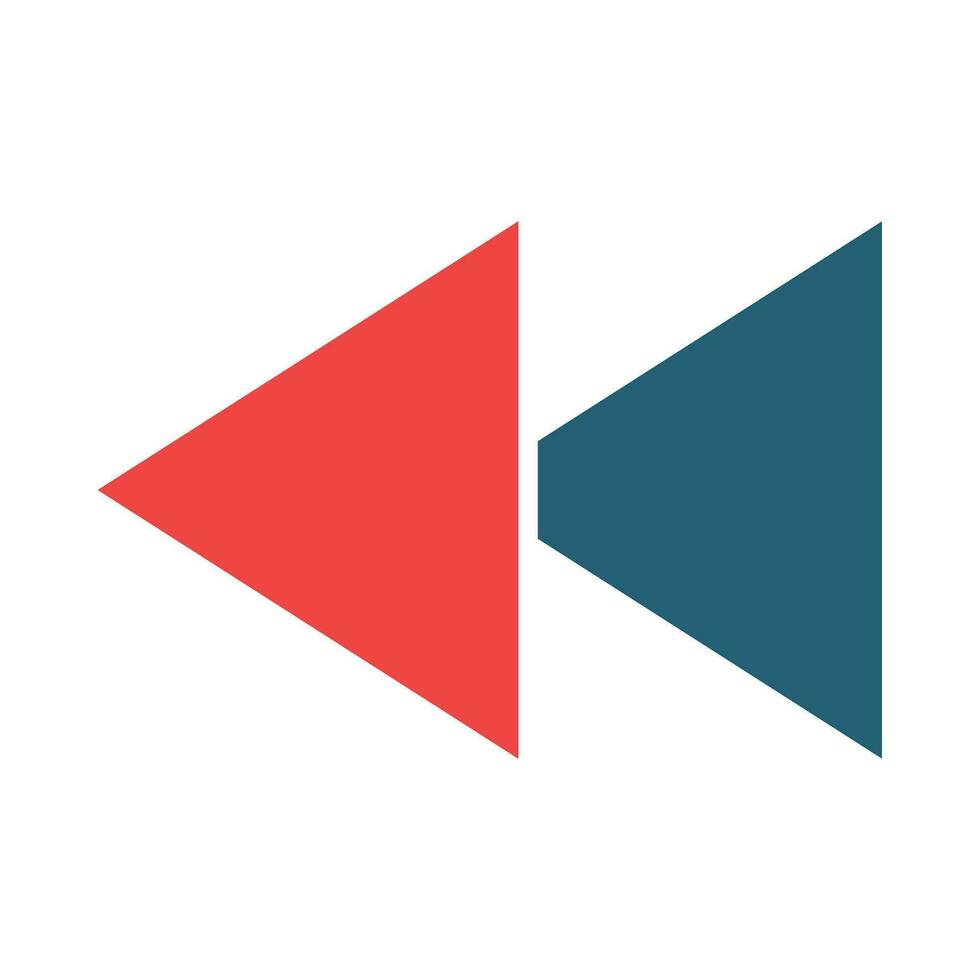 Backward Glyph Two Color Icon For Personal And Commercial Use. vector