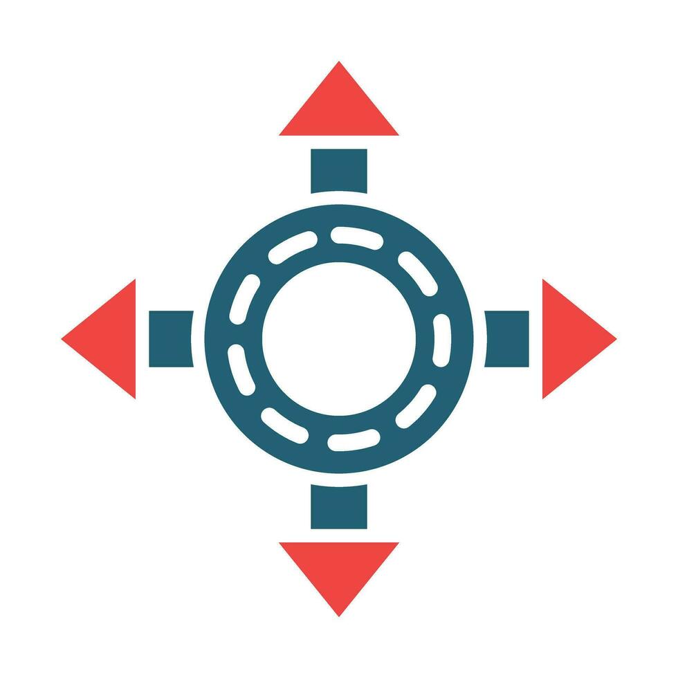 Roundabout Glyph Two Color Icon For Personal And Commercial Use. vector
