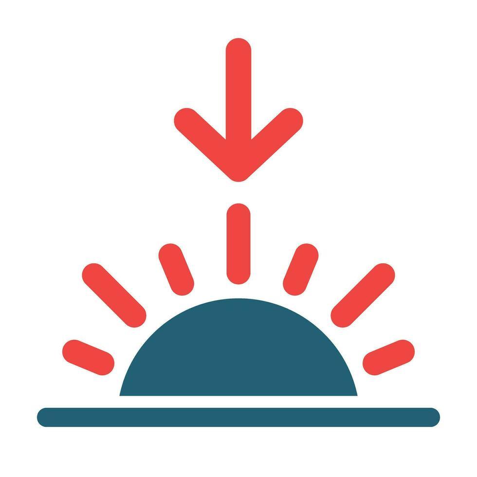 Sun Rise Glyph Two Color Icon For Personal And Commercial Use. vector