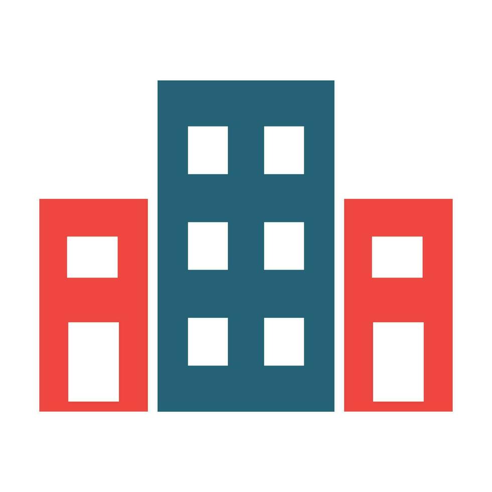 Office Building Glyph Two Color Icon For Personal And Commercial Use. vector