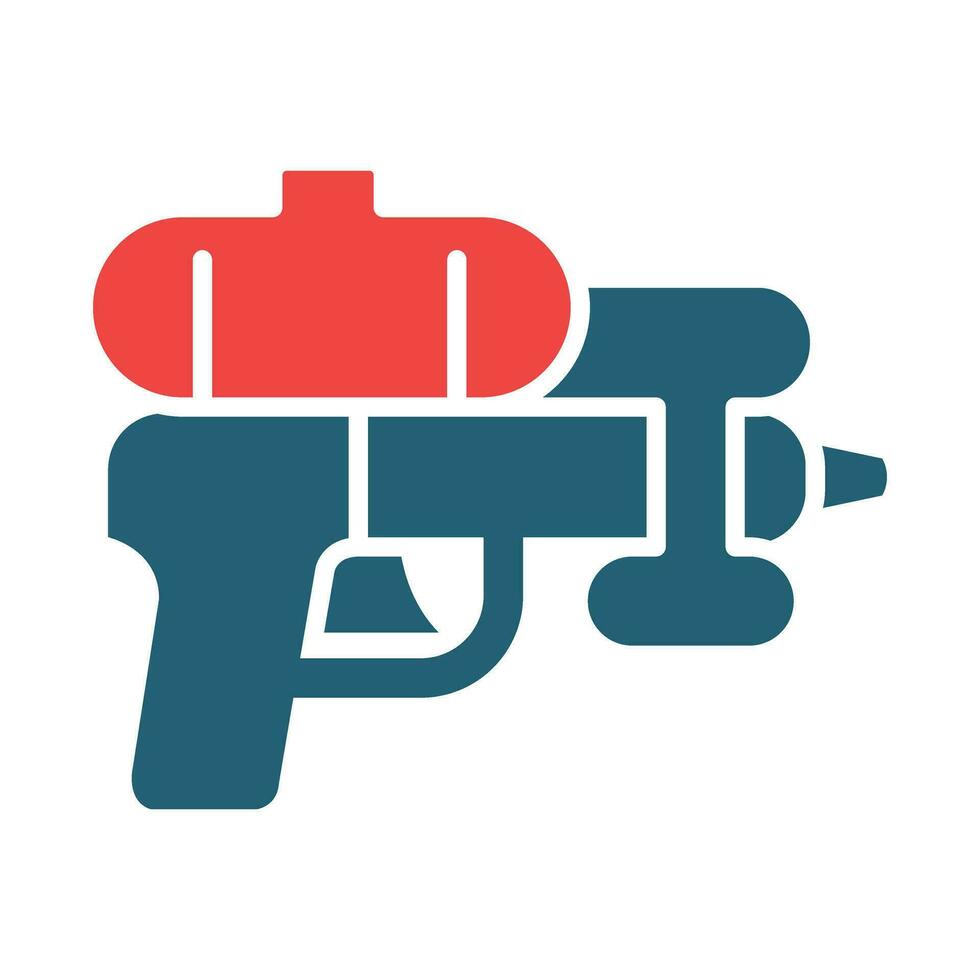 Water Gun Glyph Two Color Icon For Personal And Commercial Use. vector