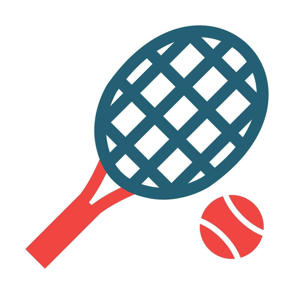 Tennis Glyph Two Color Icon For Personal And Commercial Use. vector