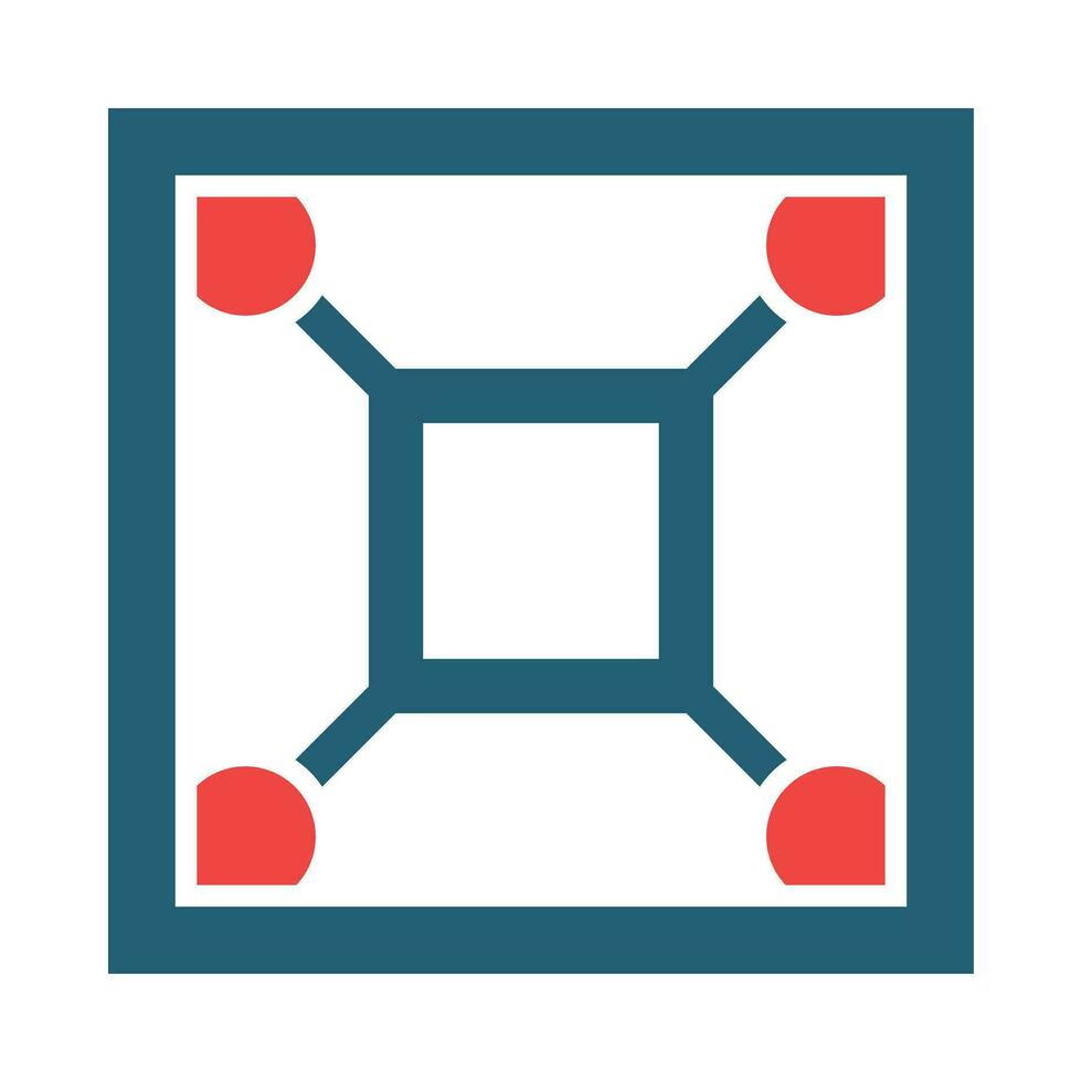 Carrom Board Glyph Two Color Icon For Personal And Commercial Use. vector
