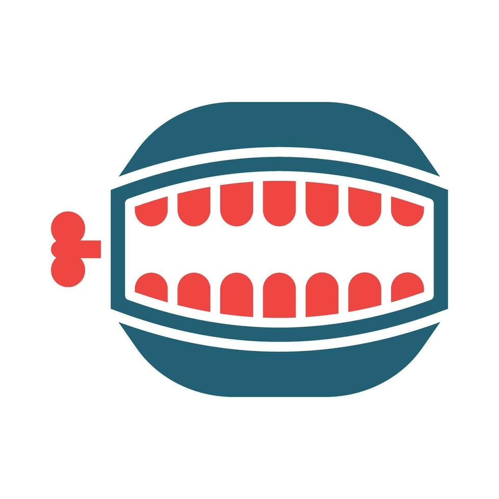 Toy Teeth Glyph Two Color Icon For Personal And Commercial Use. vector