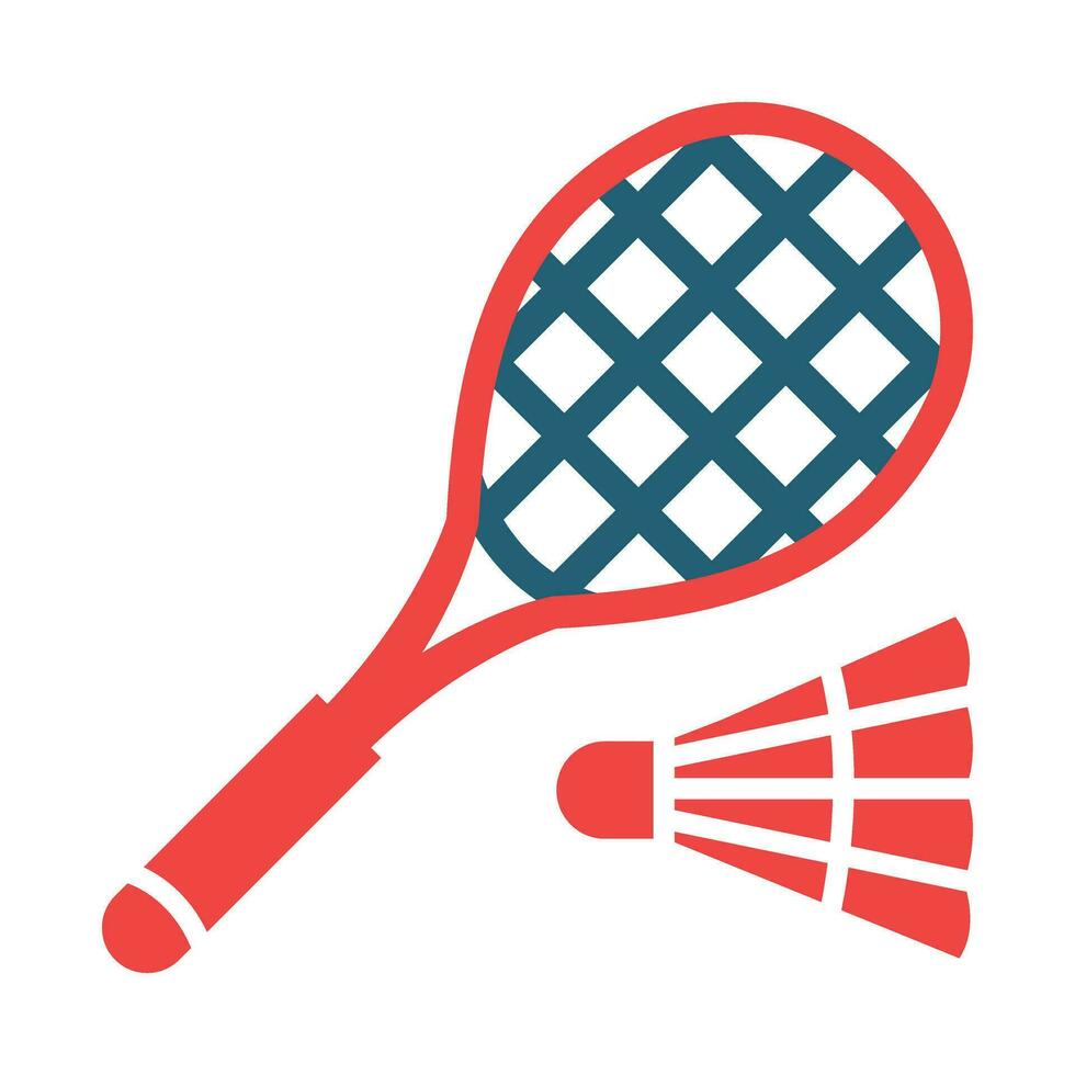 Badminton Glyph Two Color Icon For Personal And Commercial Use. vector