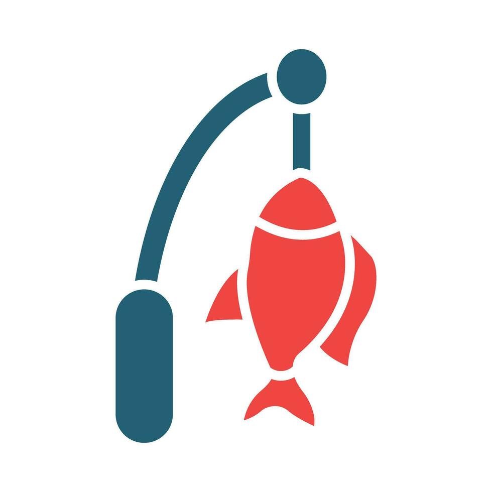 pescar glifo dos color icono para personal y comercial usar. vector
