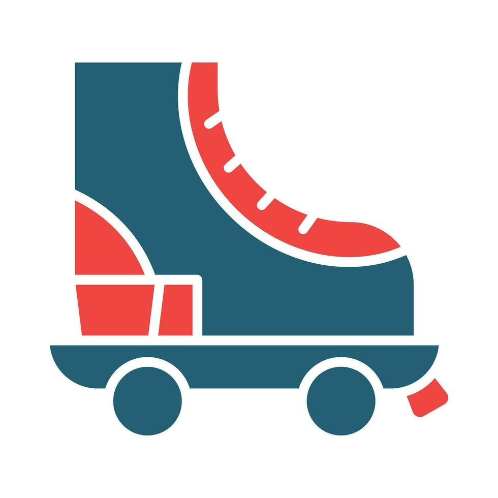 Roller Skate Glyph Two Color Icon For Personal And Commercial Use. vector