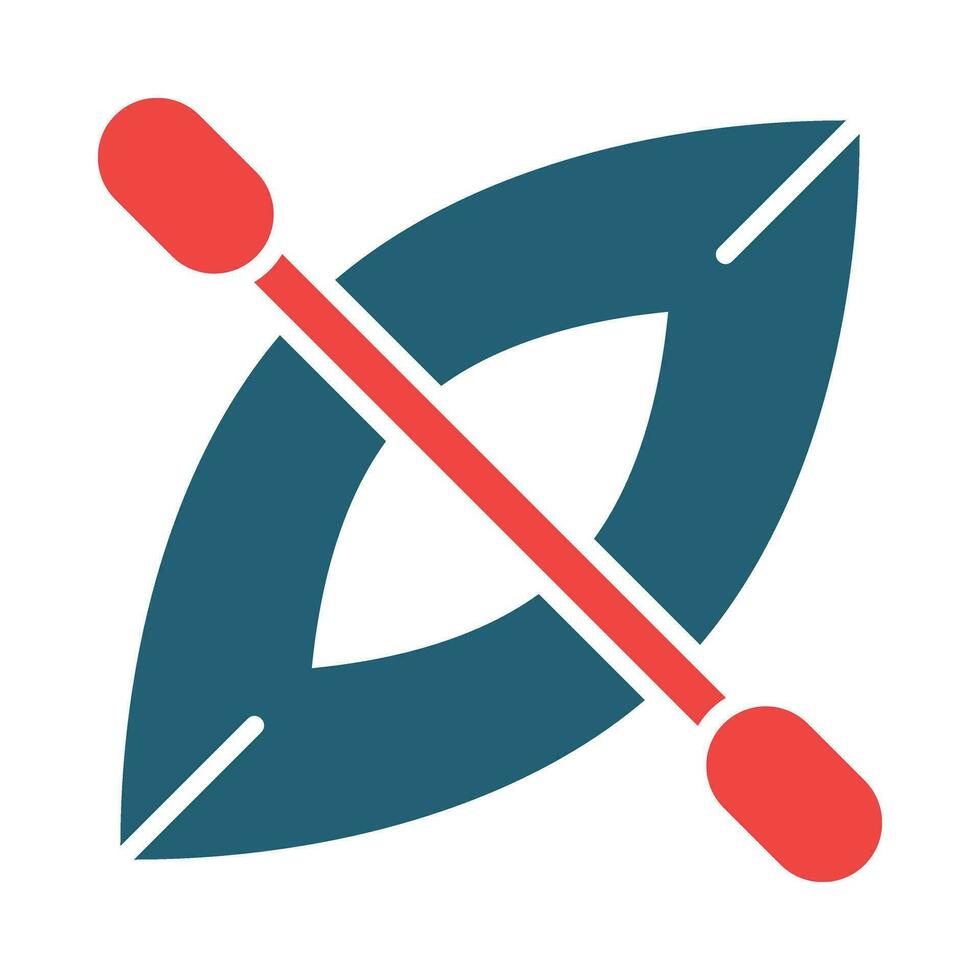 Kayak Glyph Two Color Icon For Personal And Commercial Use. vector