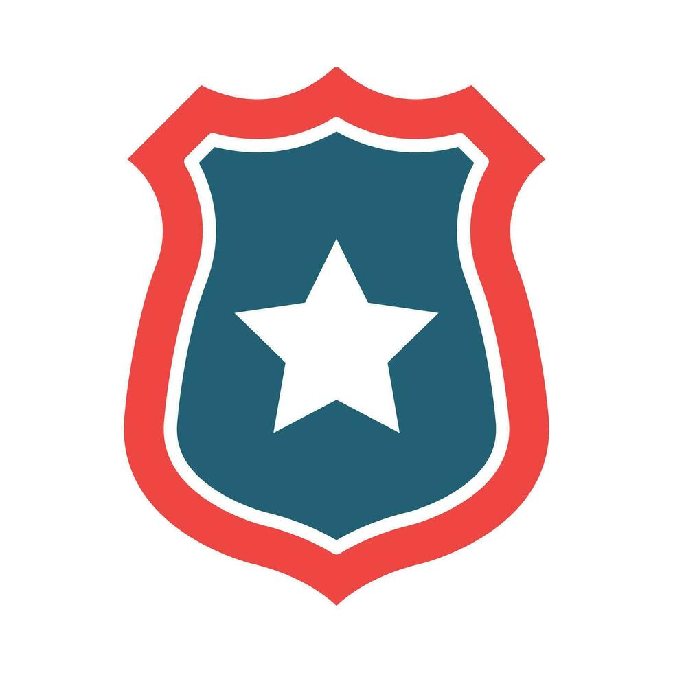 Police Badge Glyph Two Color Icon For Personal And Commercial Use. vector
