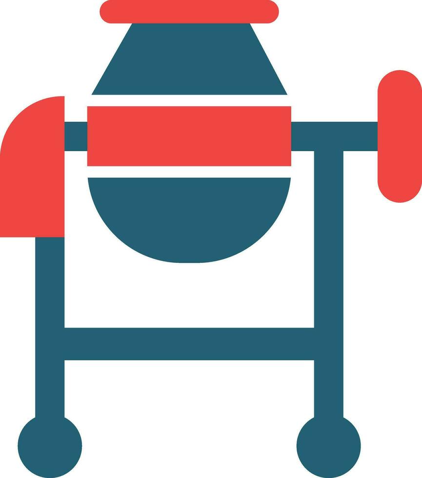 Concrete Mixer Glyph Two Color Icon For Personal And Commercial Use. vector