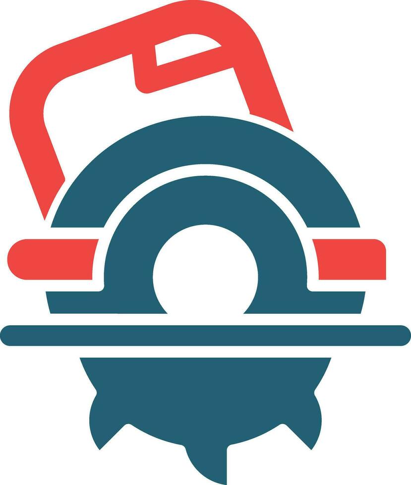 Circular Saw Glyph Two Color Icon For Personal And Commercial Use. vector