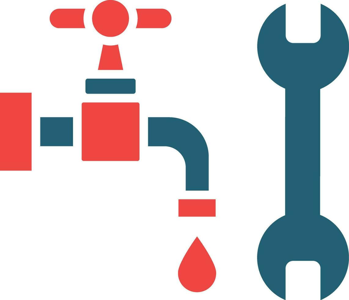 Plumbing Glyph Two Color Icon For Personal And Commercial Use. vector