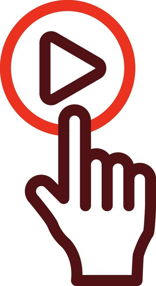 Play Button Thick Line Two Color Icons For Personal And Commercial Use. vector