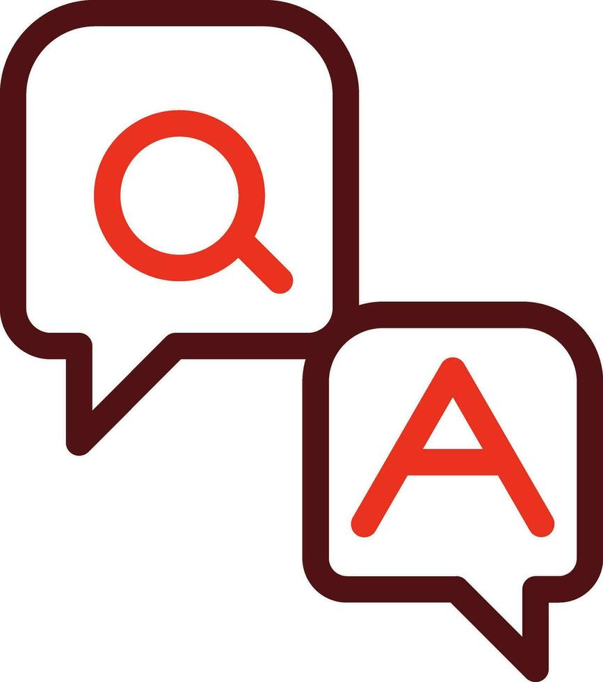 Question And Answer Thick Line Two Color Icons For Personal And Commercial Use. vector