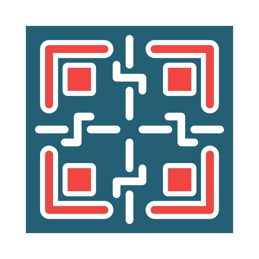 QR Glyph Two Color Icon For Personal And Commercial Use. vector