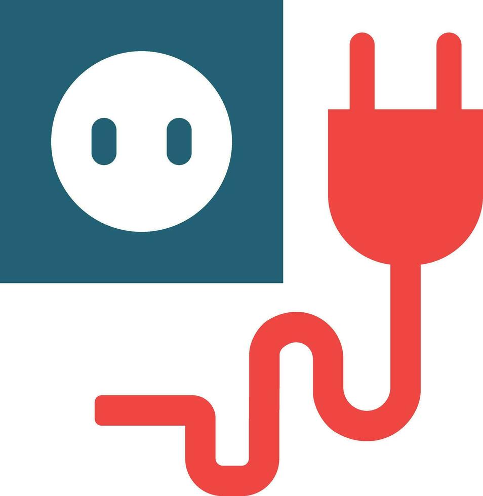 Plug Glyph Two Color Icon For Personal And Commercial Use. vector