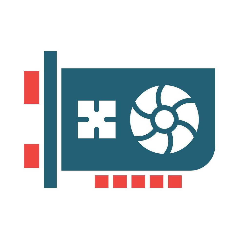 Graphic Card Glyph Two Color Icon For Personal And Commercial Use. vector