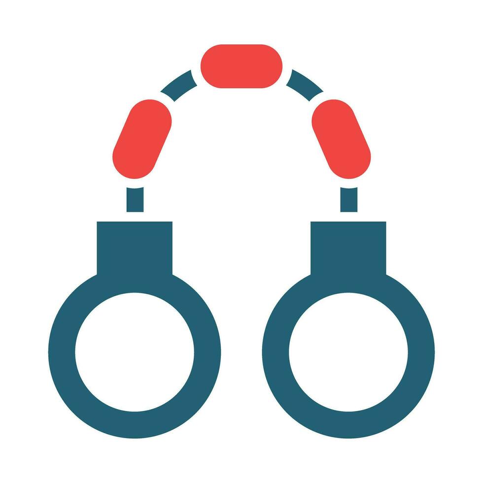 Handcuffs Glyph Two Color Icon For Personal And Commercial Use. vector