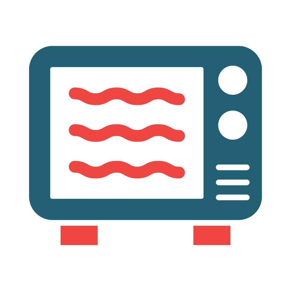 Microwave Glyph Two Color Icon For Personal And Commercial Use. vector