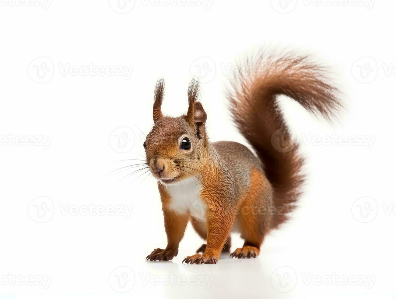 a squirrel isolated on a white background photo