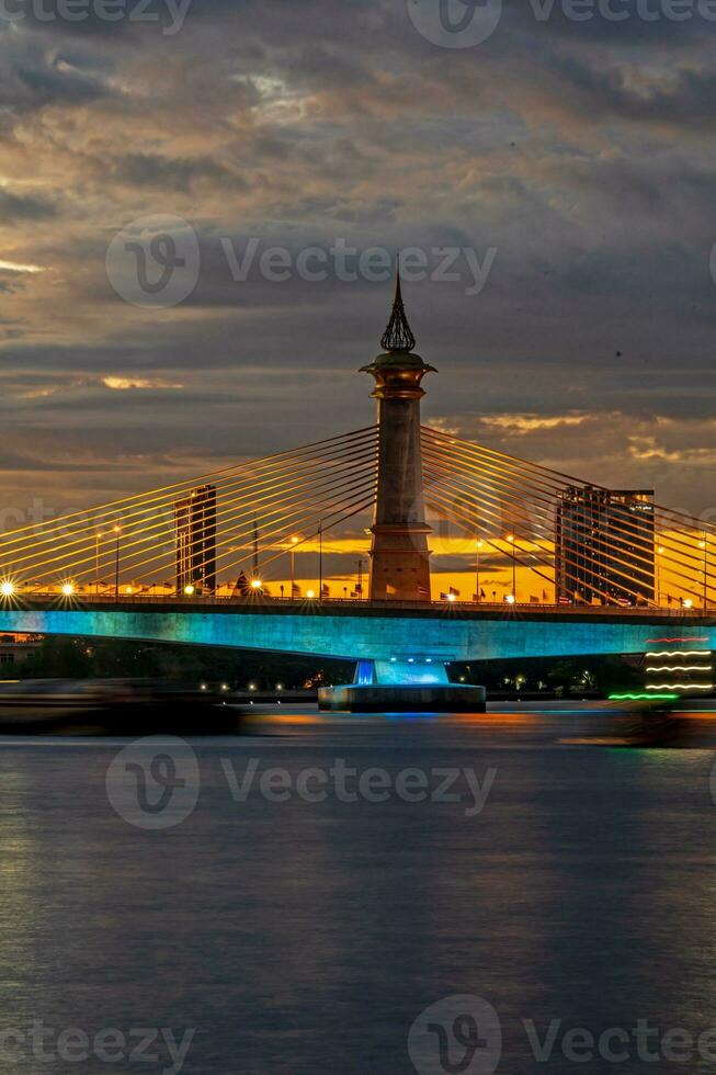 MAHA CHESADABODINNUSORN BRIDGE at Nonthaburi, Thailand photo