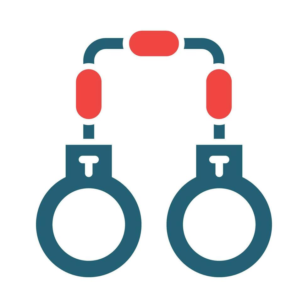 Handcuffs Glyph Two Color Icon For Personal And Commercial Use. vector