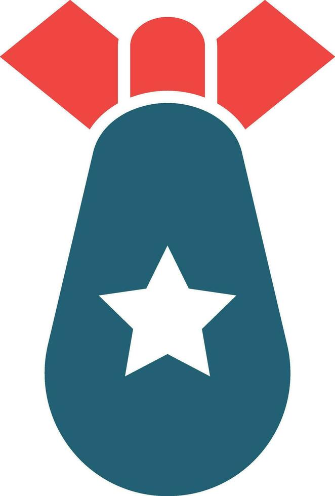 Atomic Bomb Glyph Two Color Icon For Personal And Commercial Use. vector