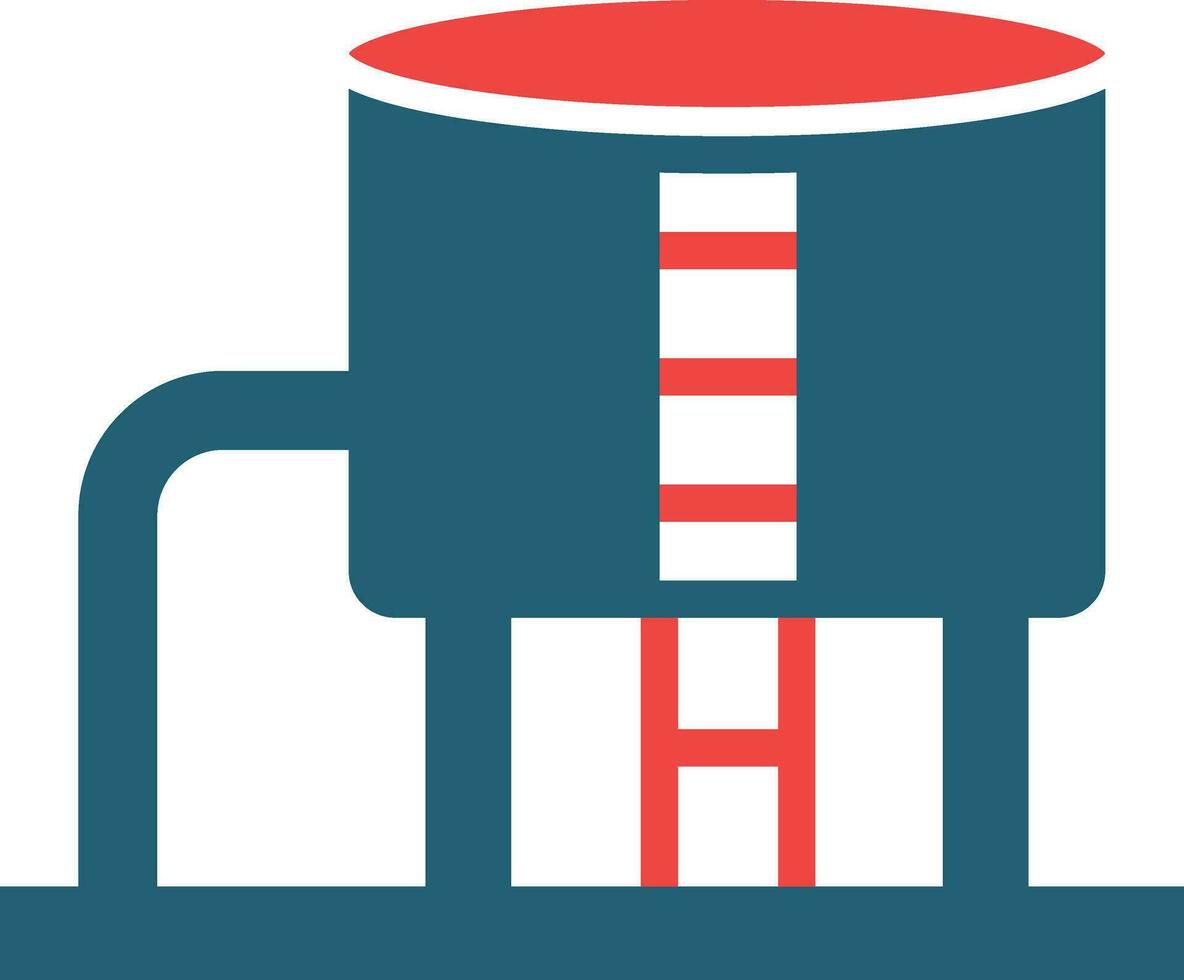 Oil Tank Glyph Two Color Icon For Personal And Commercial Use. vector