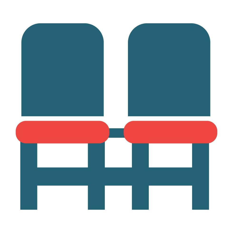 Waiting Room Glyph Two Color Icon For Personal And Commercial Use. vector