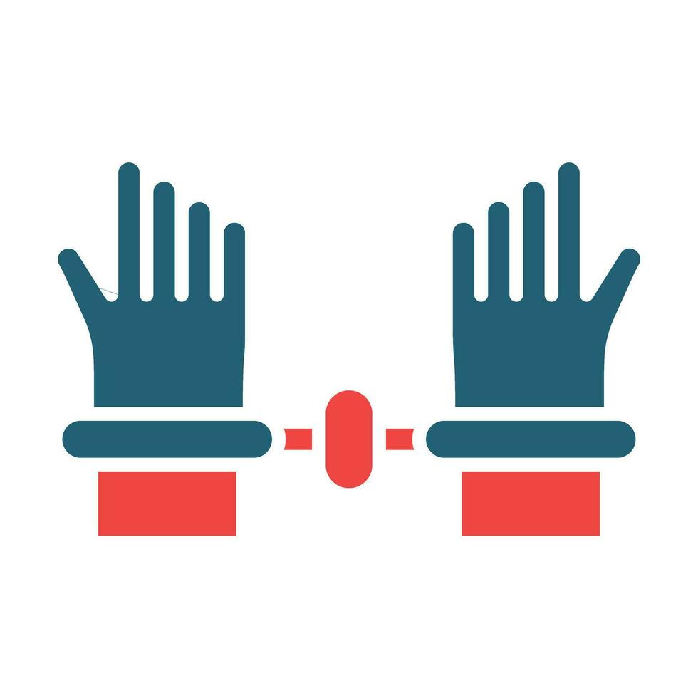 Arrest Glyph Two Color Icon For Personal And Commercial Use. vector